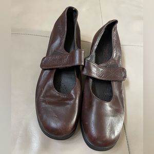 Stonefly Brown Leather Mary Jane Slip-on Shoes, Size EU 42